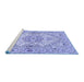 Sideview of Machine Washable Persian Blue Traditional Rug, wshtr939blu