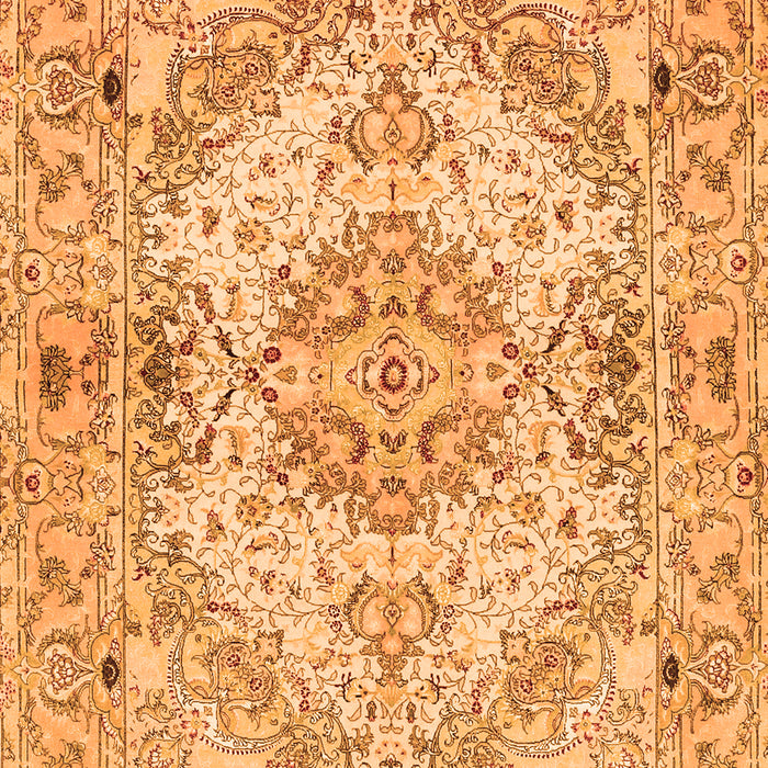 Serging Thickness of Machine Washable Persian Orange Traditional Area Rugs, wshtr939org