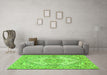 Machine Washable Persian Green Traditional Area Rugs in a Living Room,, wshtr939grn