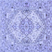 Square Machine Washable Persian Blue Traditional Rug, wshtr939blu