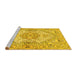 Sideview of Machine Washable Persian Yellow Traditional Rug, wshtr939yw