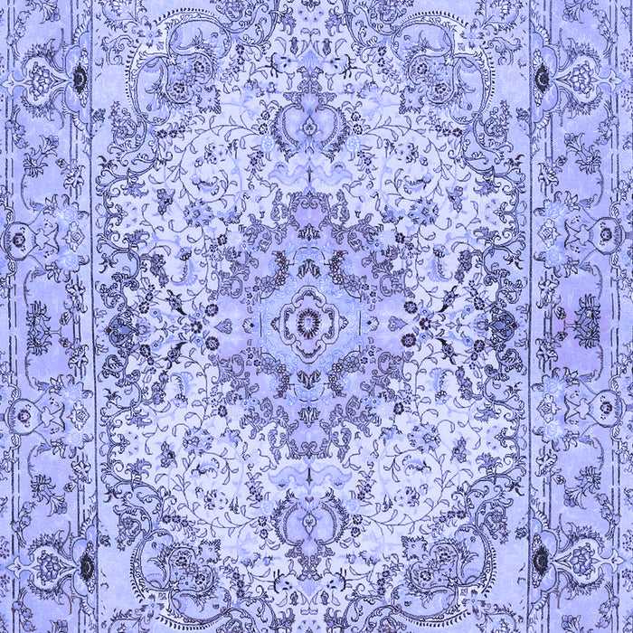 Machine Washable Persian Blue Traditional Rug, wshtr939blu