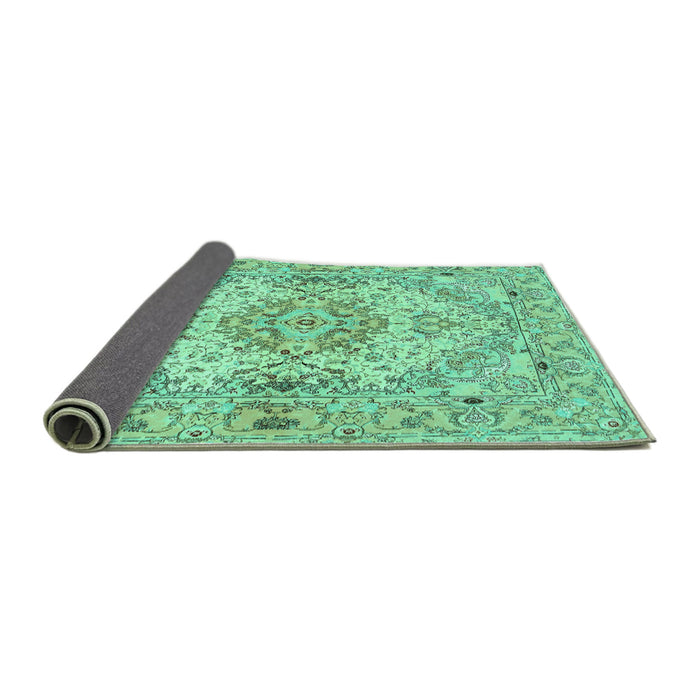 Sideview of Persian Turquoise Traditional Rug, tr939turq