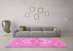 Machine Washable Persian Pink Traditional Rug in a Living Room, wshtr939pnk