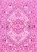 Machine Washable Persian Pink Traditional Rug, wshtr939pnk