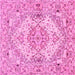 Square Persian Pink Traditional Rug, tr939pnk