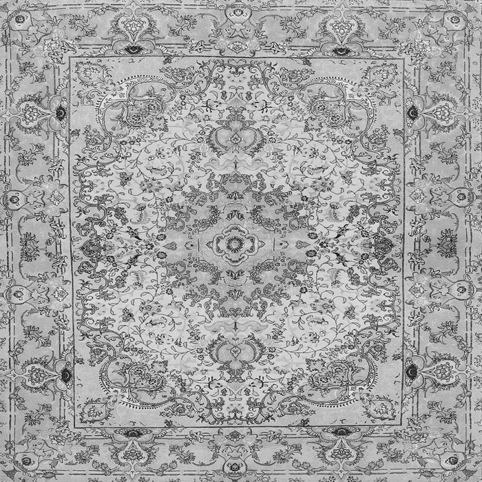 Round Machine Washable Persian Gray Traditional Rug, wshtr939gry