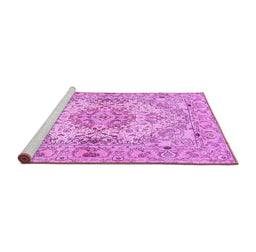 Sideview of Machine Washable Persian Purple Traditional Area Rugs, wshtr939pur