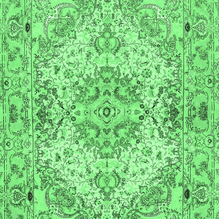 Machine Washable Persian Emerald Green Traditional Area Rugs, wshtr939emgrn