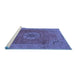 Sideview of Machine Washable Medallion Blue Traditional Rug, wshtr93blu