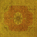 Square Medallion Yellow Traditional Rug, tr93yw