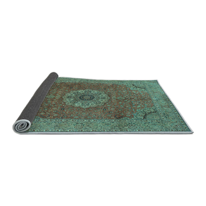 Sideview of Medallion Light Blue Traditional Rug, tr93lblu