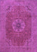 Machine Washable Medallion Purple Traditional Area Rugs, wshtr93pur