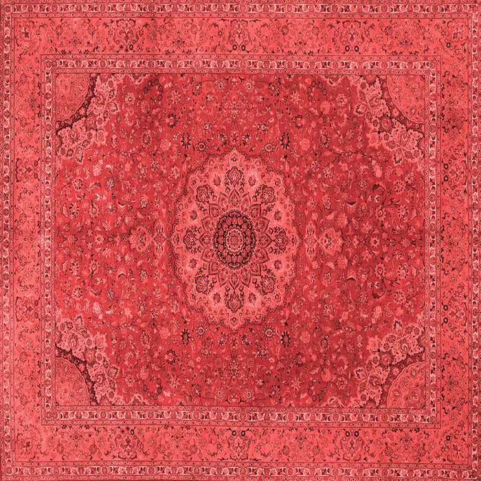 Machine Washable Medallion Red Traditional Rug, wshtr93red