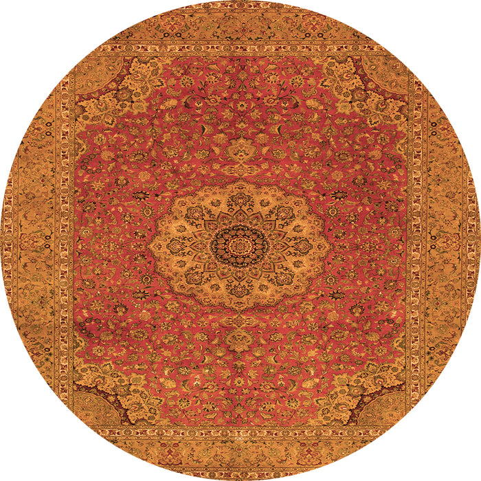 Machine Washable Medallion Orange Traditional Area Rugs, wshtr93org