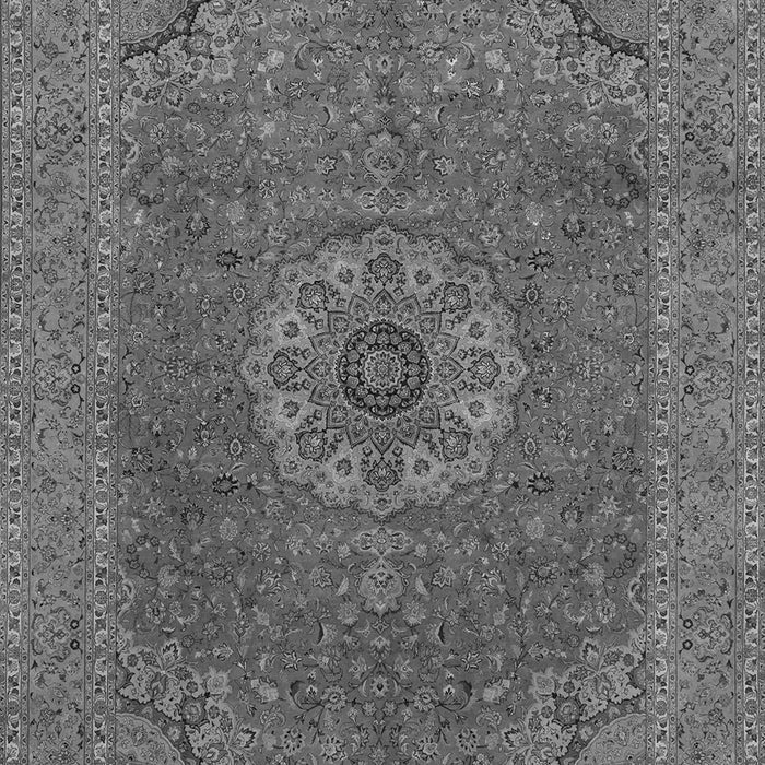 Serging Thickness of Machine Washable Medallion Gray Traditional Rug, wshtr93gry