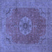 Square Medallion Blue Traditional Rug, tr93blu