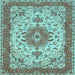 Square Persian Light Blue Traditional Rug, tr940lblu