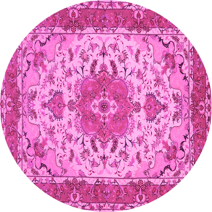 Round Persian Pink Traditional Rug, tr940pnk
