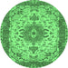 Round Persian Emerald Green Traditional Rug, tr940emgrn