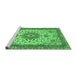 Sideview of Machine Washable Persian Emerald Green Traditional Area Rugs, wshtr940emgrn