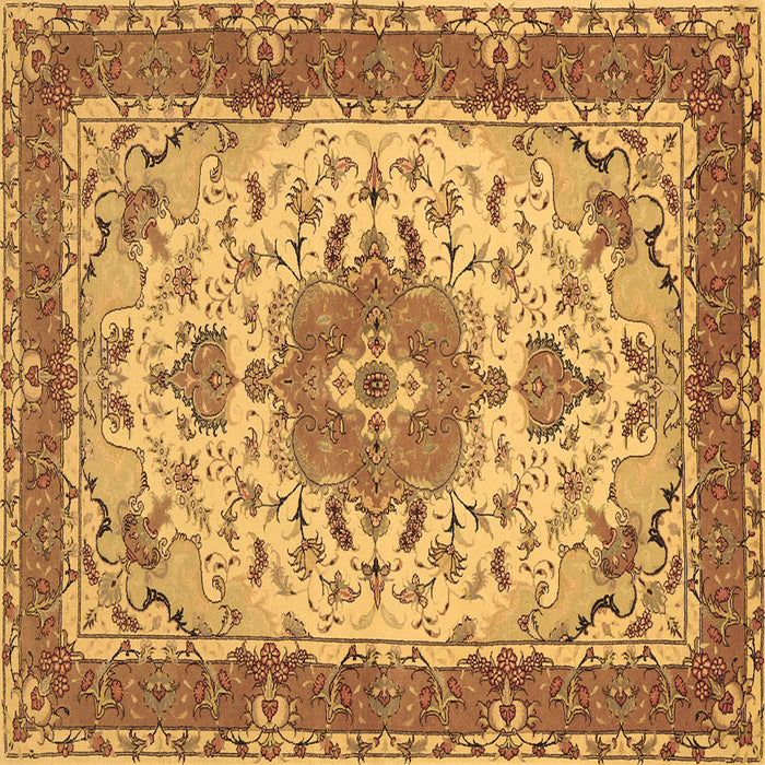 Square Persian Brown Traditional Rug, tr940brn