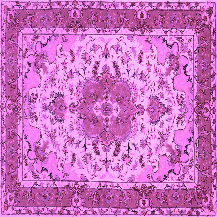 Square Machine Washable Persian Purple Traditional Area Rugs, wshtr940pur