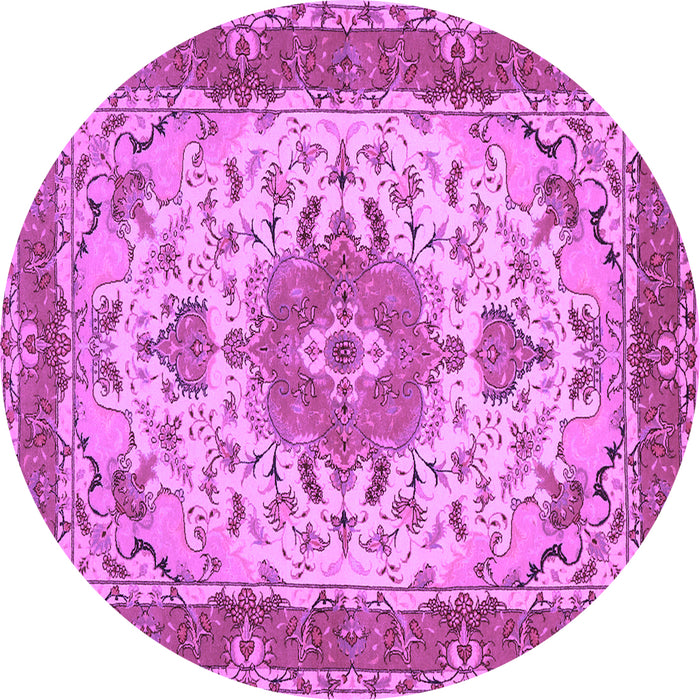 Round Persian Purple Traditional Rug, tr940pur