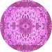 Round Persian Purple Traditional Rug, tr940pur