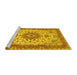 Sideview of Machine Washable Persian Yellow Traditional Rug, wshtr940yw