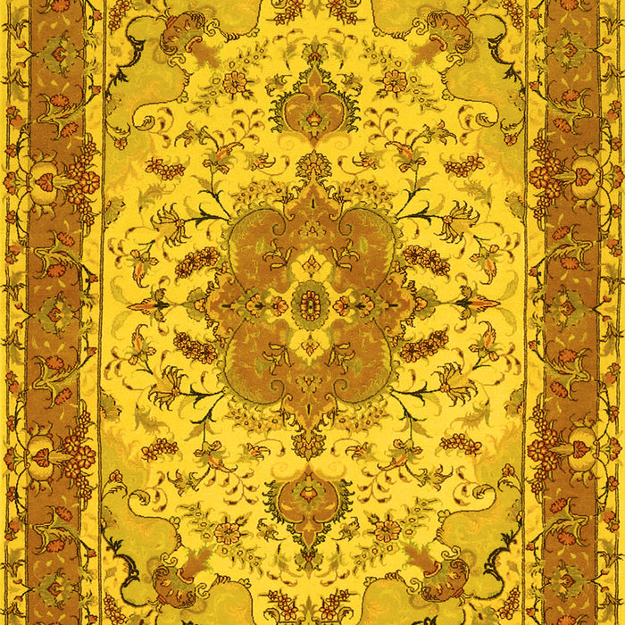 Machine Washable Persian Yellow Traditional Rug, wshtr940yw