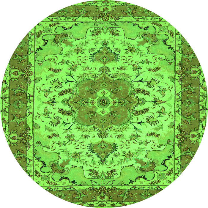 Square Persian Green Traditional Rug, tr940grn