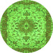 Square Persian Green Traditional Rug, tr940grn