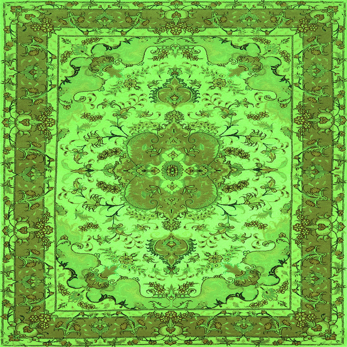 Serging Thickness of Persian Green Traditional Rug, tr940grn