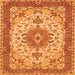 Round Machine Washable Persian Orange Traditional Area Rugs, wshtr940org