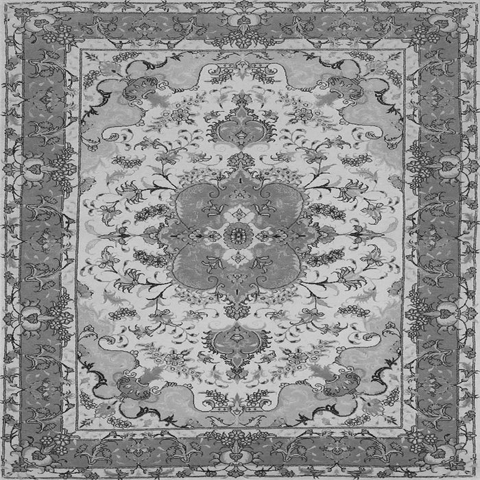 Round Machine Washable Persian Gray Traditional Rug, wshtr940gry