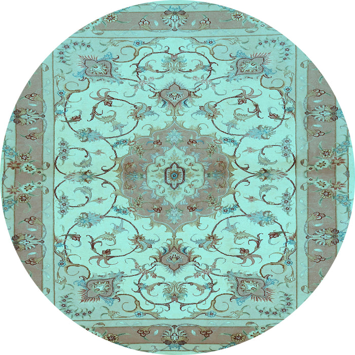Round Persian Light Blue Traditional Rug, tr941lblu