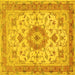 Square Persian Yellow Traditional Rug, tr941yw