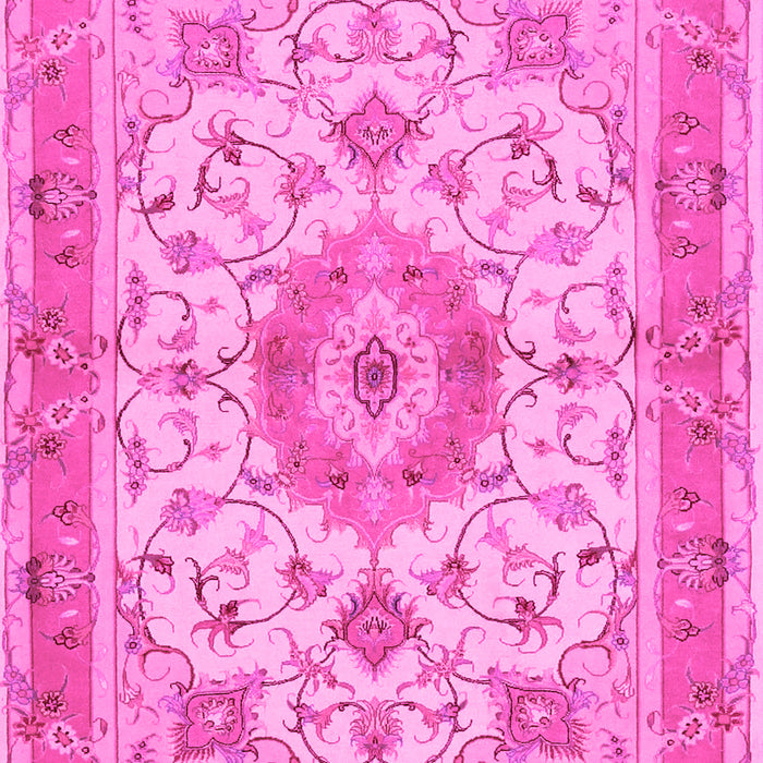 Machine Washable Persian Pink Traditional Rug, wshtr941pnk