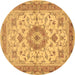 Round Machine Washable Persian Brown Traditional Rug, wshtr941brn