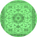 Round Persian Emerald Green Traditional Rug, tr941emgrn