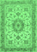 Machine Washable Persian Emerald Green Traditional Area Rugs, wshtr941emgrn