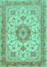 Machine Washable Persian Turquoise Traditional Area Rugs, wshtr941turq