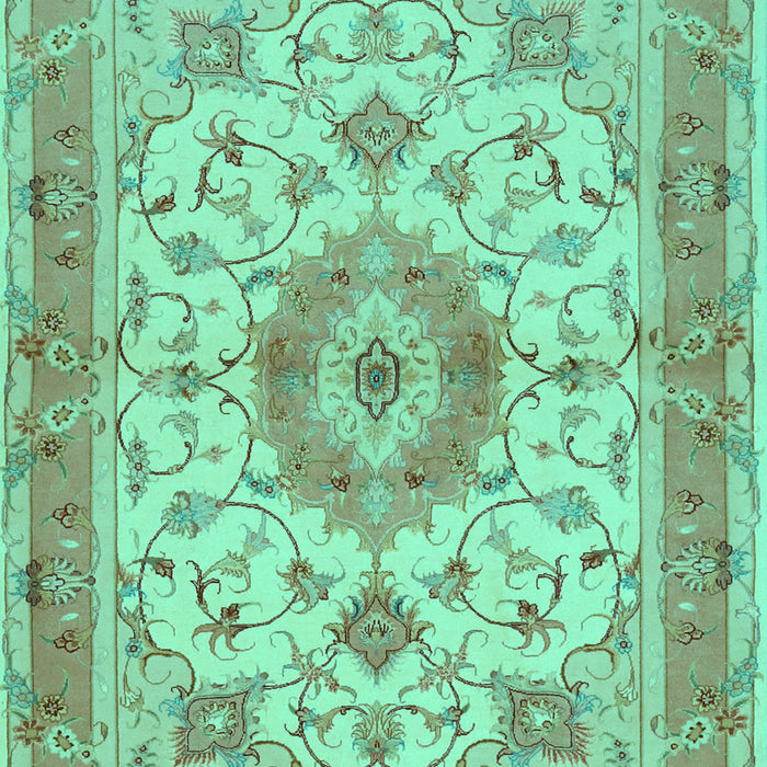 Machine Washable Persian Turquoise Traditional Area Rugs, wshtr941turq