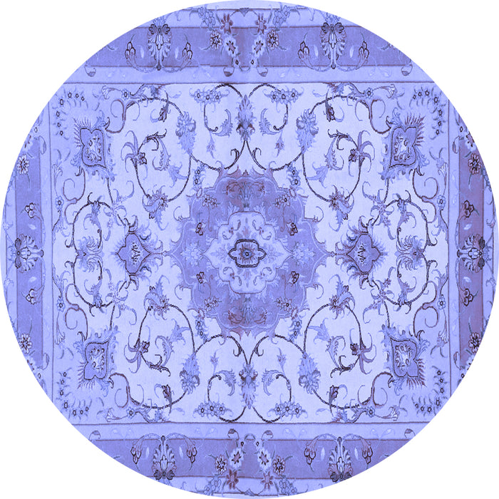 Round Persian Blue Traditional Rug, tr941blu