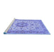 Sideview of Machine Washable Persian Blue Traditional Rug, wshtr941blu