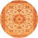 Machine Washable Persian Orange Traditional Area Rugs, wshtr941org