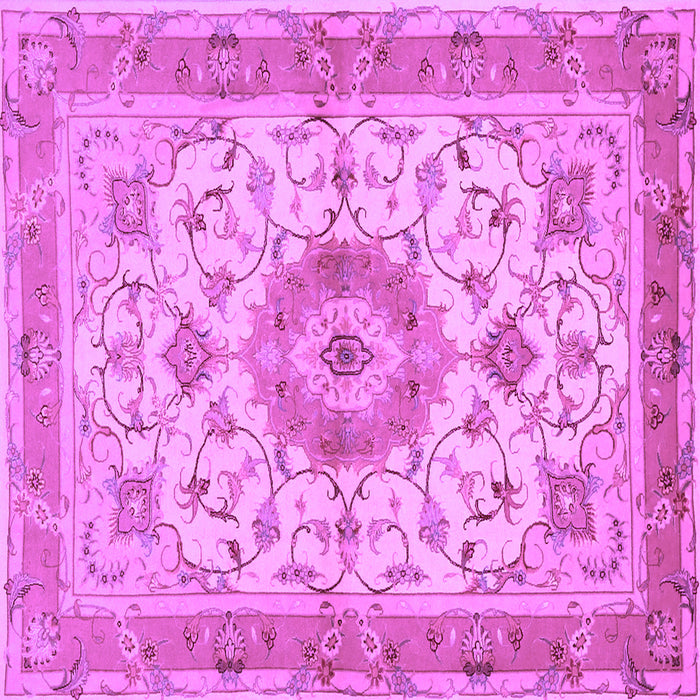 Square Machine Washable Persian Purple Traditional Area Rugs, wshtr941pur