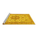 Sideview of Machine Washable Persian Yellow Traditional Rug, wshtr941yw