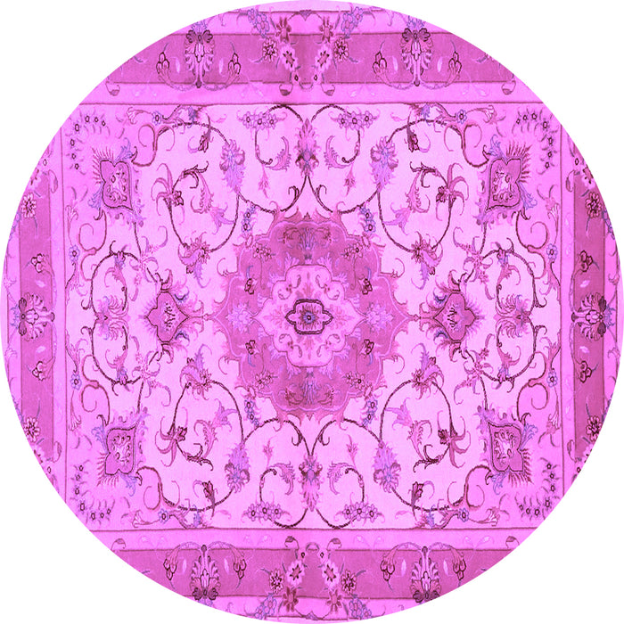 Round Persian Purple Traditional Rug, tr941pur